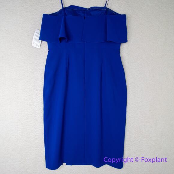 New!  Aidan Mattox royal blue strapless‎ ruffle top, US size 14 - Picture 9 of 16